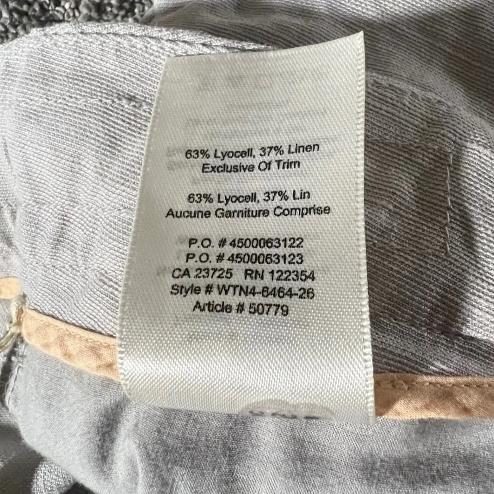 Wilfred Tapered Linen‎ Blend Pants Womens 4 Grey Pleated Drawstring Trousers